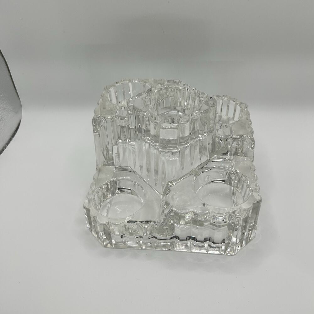 Partylite Crystal Castle Tealight Votive Candle Holder Retired P7170 W/ Box